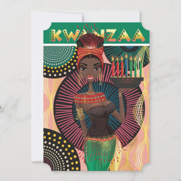 happy kwanzaa beautiful african-woman-sugarluxe-girl art holiday greeting card happy kwanzaa beautiful african-woman-sugarluxe-girl art holiday greeting card