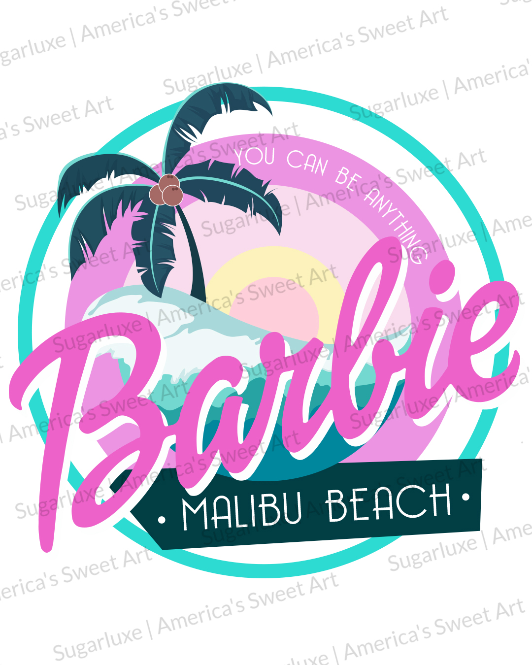 Malibu Barbie Movie Printable Palm Tree Graphic for Products