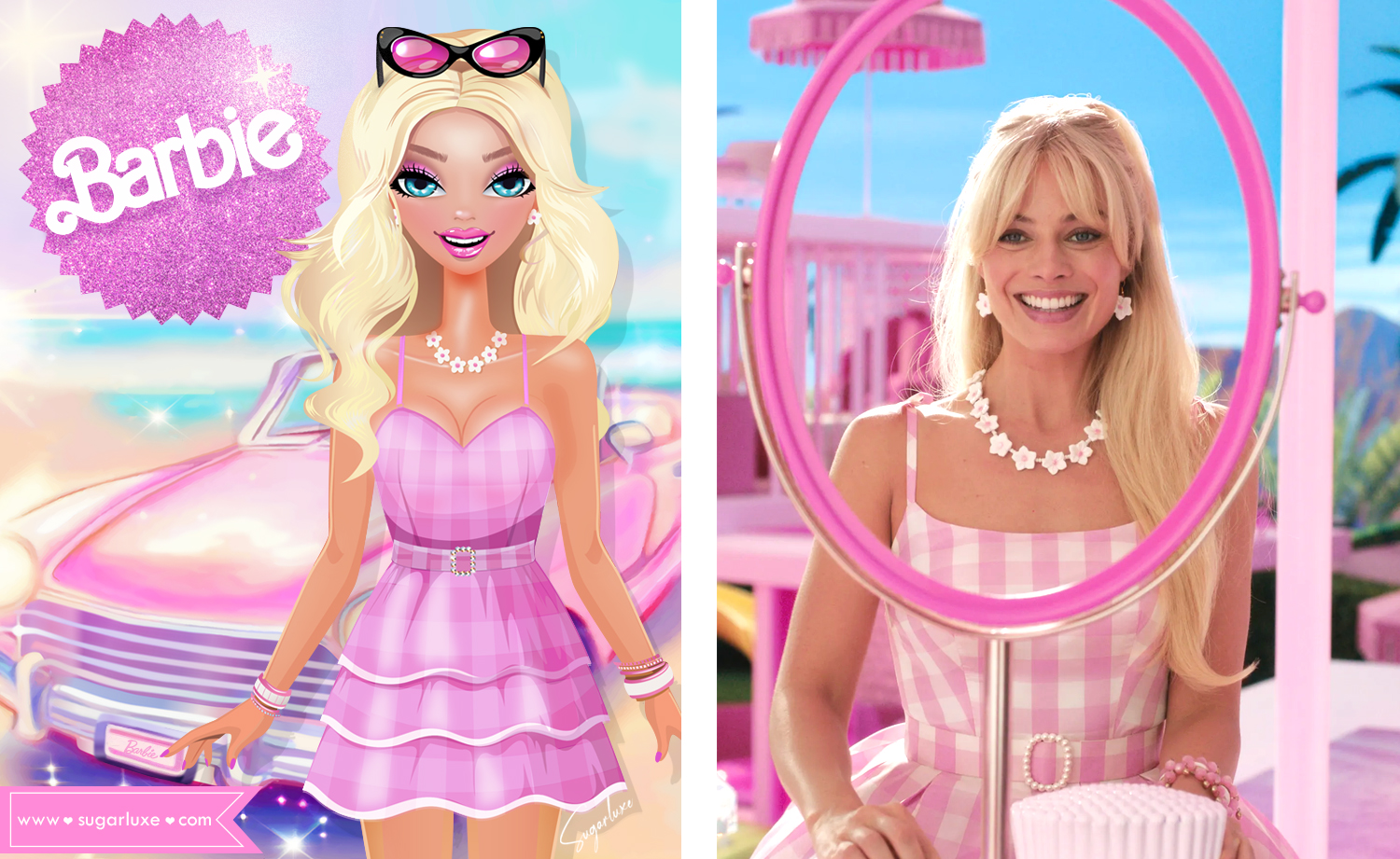 Margot Robbie as Barbie x Sugarluxe Art | A Barbie Movie Tribute Fan Artwork by Sugarluxe Art
