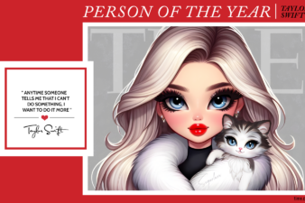 Taylor Swift Time Magazine Person of the Year Cover Art tribute designed by Sugarluxe with a Swiftie inspirational quote for women that says anytime someone tells me I can't do something, I want to do it more.