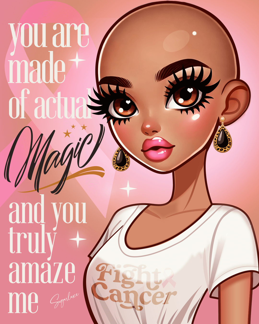 breast cancer awareness pink ribbon encouragement greeting card